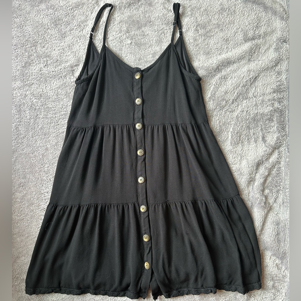 Mmm Mmm Black Button-down Sundress